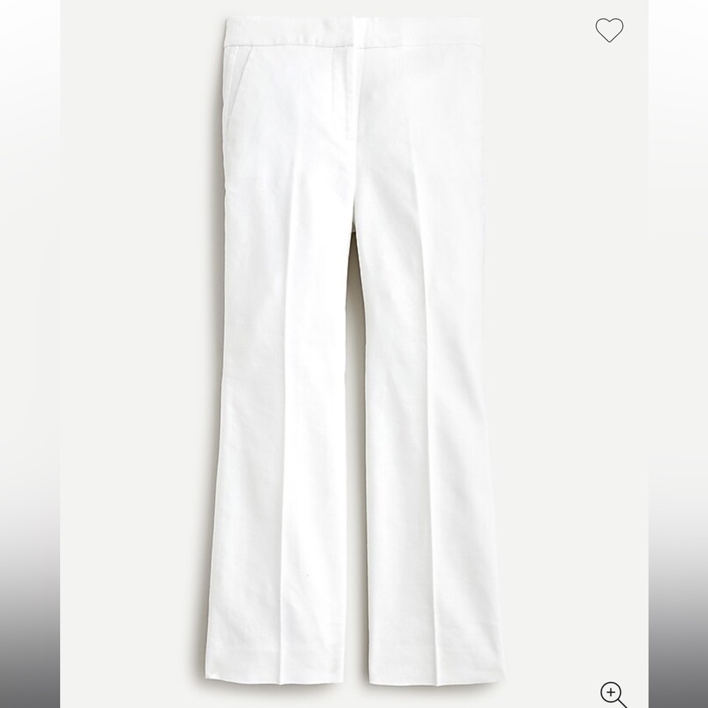 NWT J. CREW Hayden Kick out Crop Pant in Stretch Linen in White